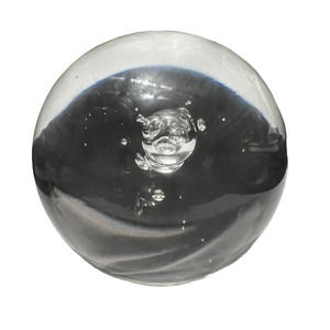 Vintage MCM French Paperweight Cristallerie Schneider France Crystal Ball 1950s